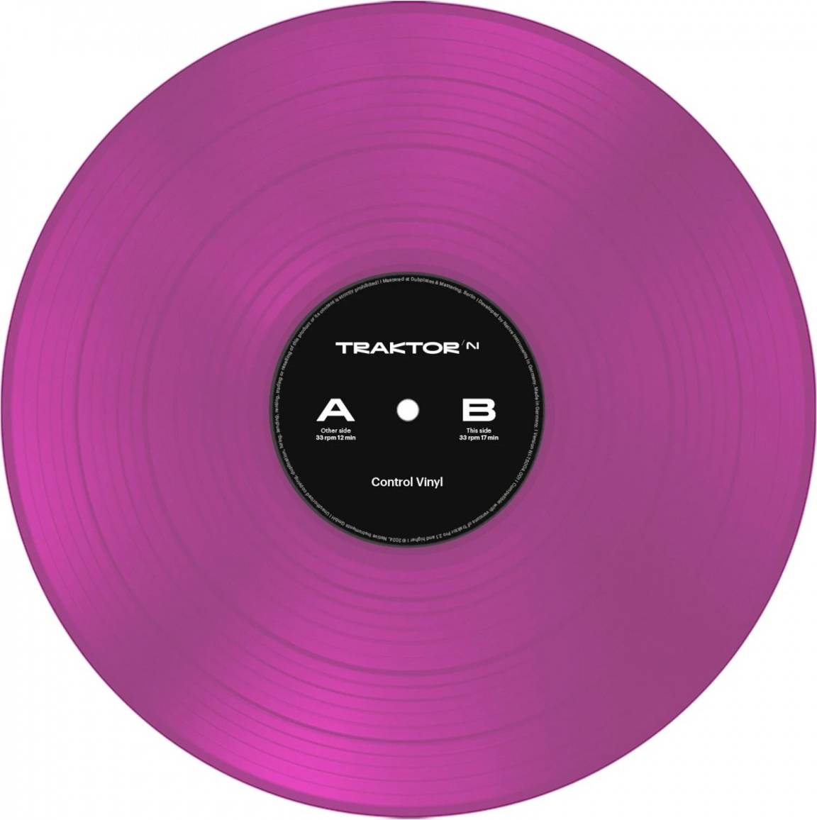 Transparent turntable Native Instruments Traktor Control Vinyl Neon Pink