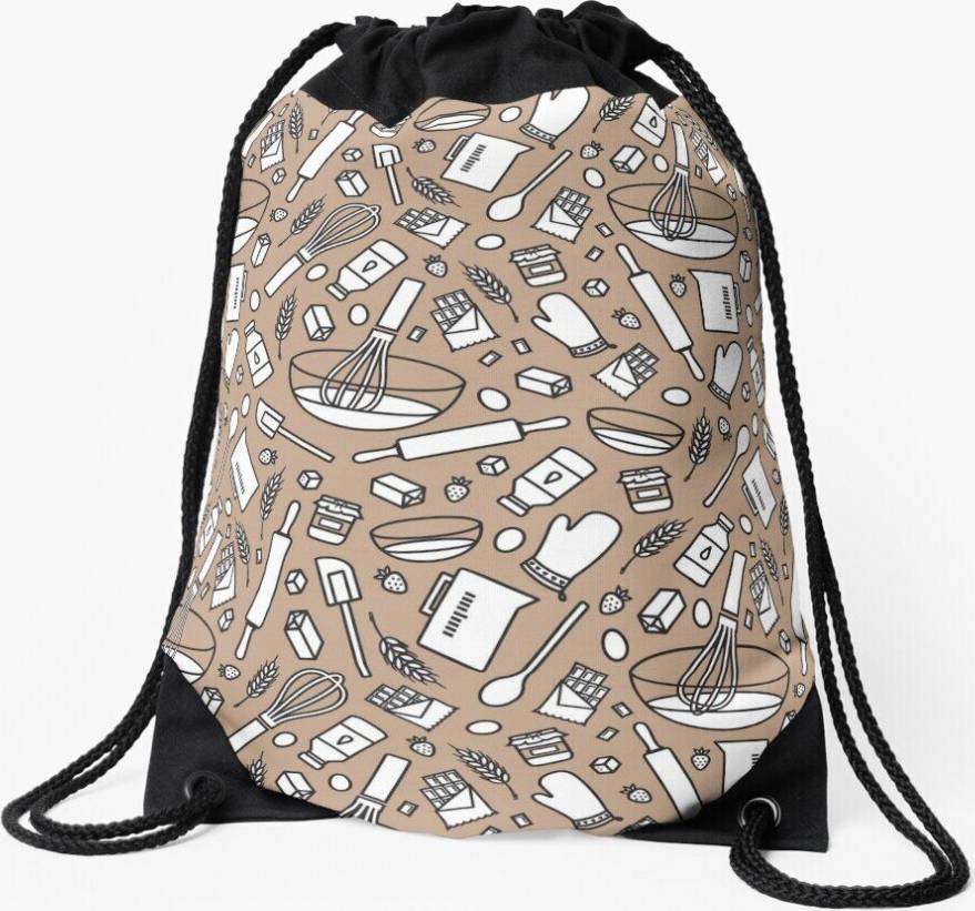 Famgem Drawstring Bag Baking Pattern Sport Gym Shoe Backpack