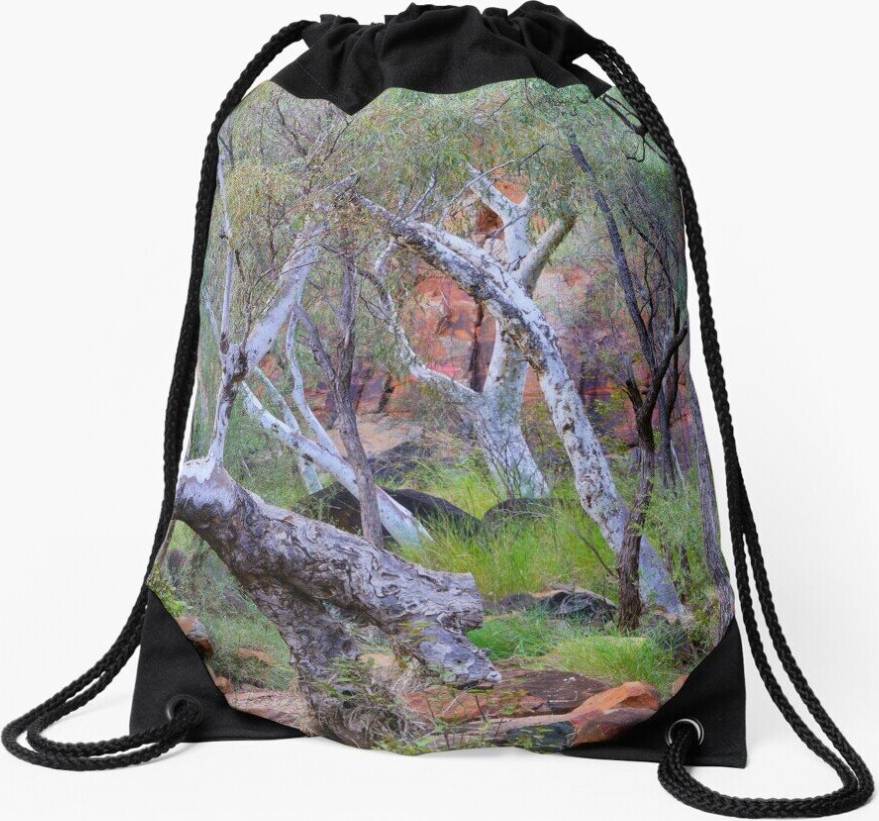 Famgem Drawstring Bag Trees and Rocks - Sport Gym Shoe Backpack