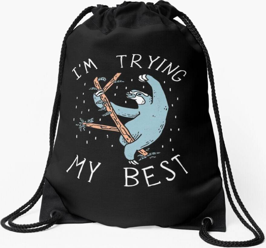 Famgem Drawstring Bag Sloth Sport Gym Shoe Backpack