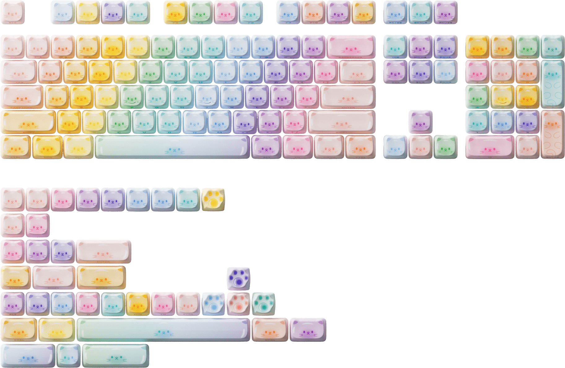 Akko Colorful Cats Keycap Set 142 Keys