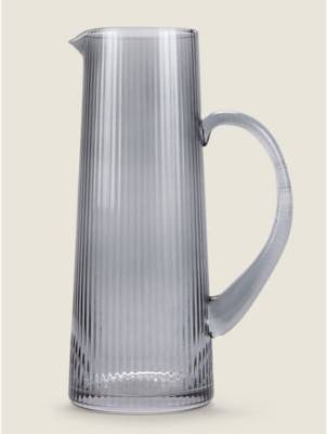 George Home Grey Ribbed Jug Pitcher