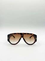 SVNX Oversized Rounded Tortoiseshell Sunglasses - Brown