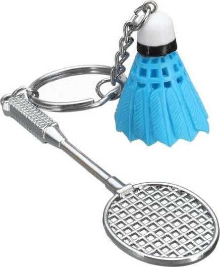 Greenzech Mini Badminton Racket And Balls Sports Keyring Pendant Keyfob Keychain - Blue