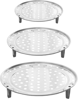 Hemoton 3 Pcs Stainless Steel Multifunctional Steamer Rack Plate
