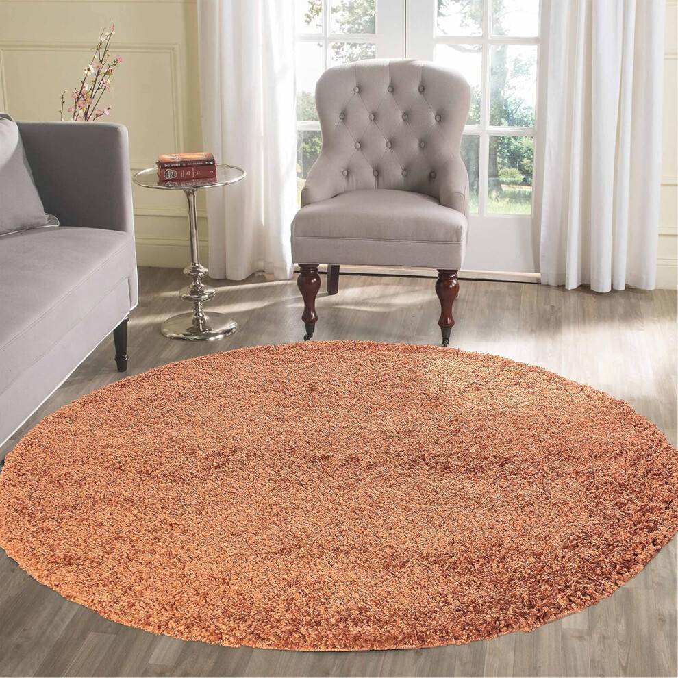 Shaggy Rugs UK Circle Round Rug Larges Orange