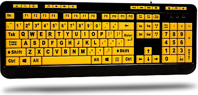 Luminous 4 x Large Print Multimedia Desktop USB Keyboard