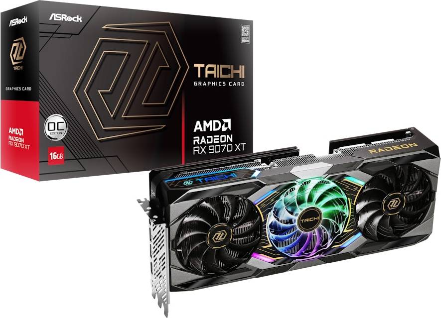 Rx 9070 Asrock Radeon RX 9070 XT 16GB GDDR6 PCI Express 5.0 X16 Graphics Card