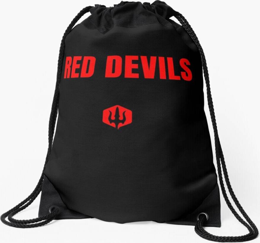 Famgem Drawstring Bag Red Devils Sport Gym Shoe Backpack