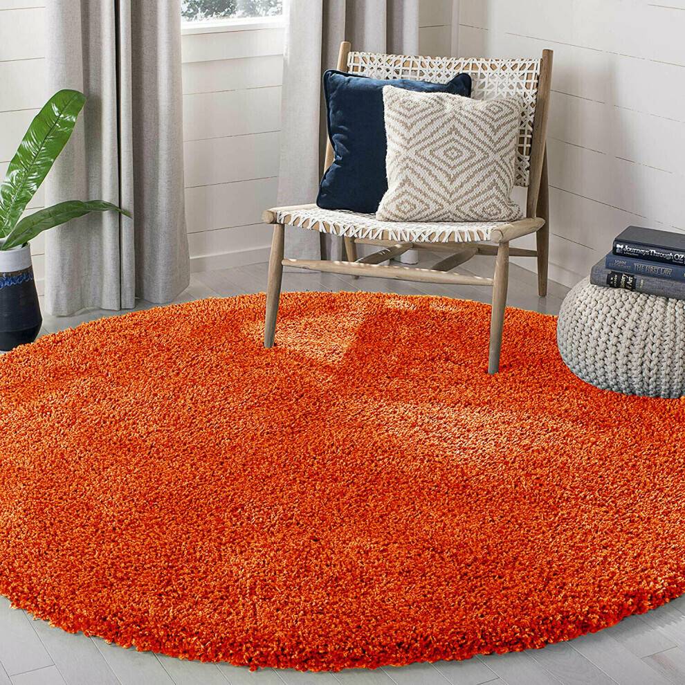 Shaggy Rugs UK Circle Round Rug Larges Orange