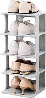 Living and Home 4-Tier Stackable Shoes Grey One Size Shoe Rack