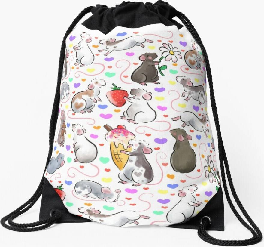 Famgem Drawstring Bag I Love Rats Sport Gym Shoe Backpack