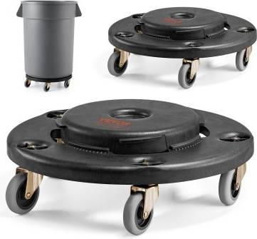 VEVOR Papperskorgvagn 2-Pack Rund Med Rullbas Och 4 Hjul