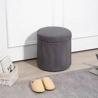 Homcom Round Storage Ottoman with Lid One Size Stool