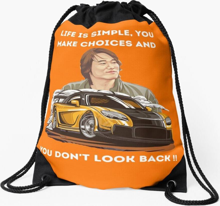 Famgem Drawstring Bag Fast And Furious Han's Rx7 Sport Gym Shoe Backpack