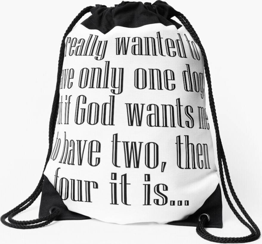 Famgem Drawstring Bag 4 Dogs - Then Four