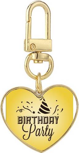 DIYthinker Text Gold Heart Keychain Metal Keyring Holder