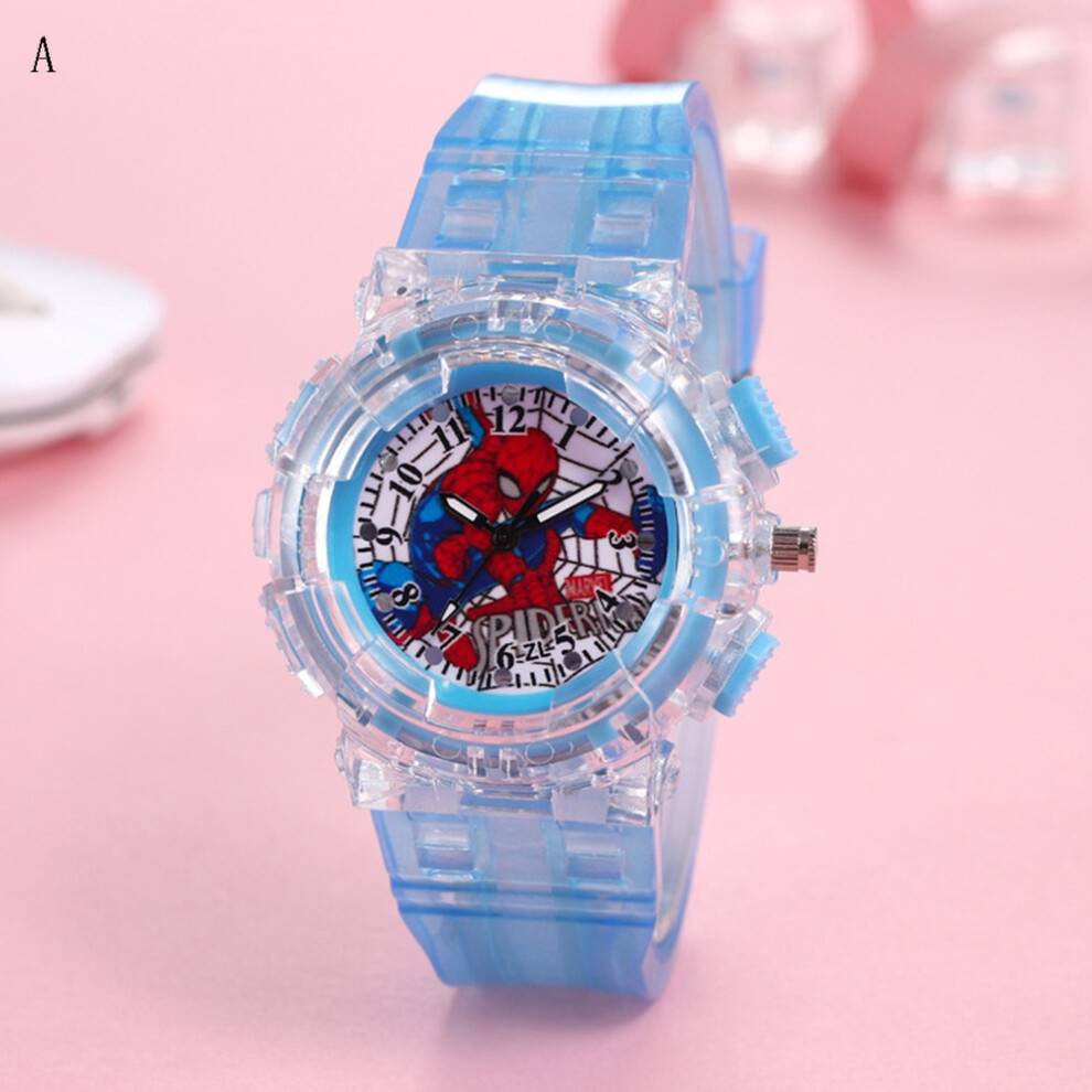 Cartoon Kids Spiderman Watch LED Light