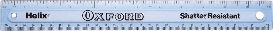 Oxford 12 Inch 30cm Shatter Resistant Ruler