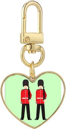DIYthinker Rdcoats Bearskin Guard Gold Heart Keychain Metal Keyring Holder