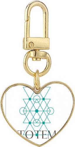 DIYthinker Geometry Line Triangular Gold Heart Keychain Metal Keyring Holder