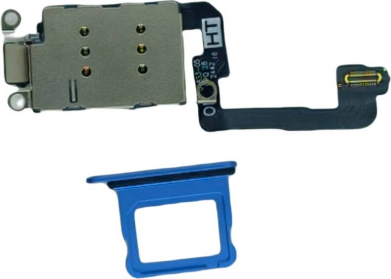FoneFunShop Dual Sim Reader And Sim Tray Compatible With iPhone 16 Plus Blue
