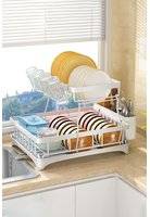 2-Tier Rack with Kitchen Utensil Glass Holder One Size