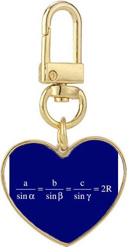 DIYthinker Equal Expression Calculation Mathematical Formulas Gold Heart Keychain - Metal Keyring Holder