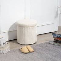 Homcom Round Storage Ottoman with Lid Stool
