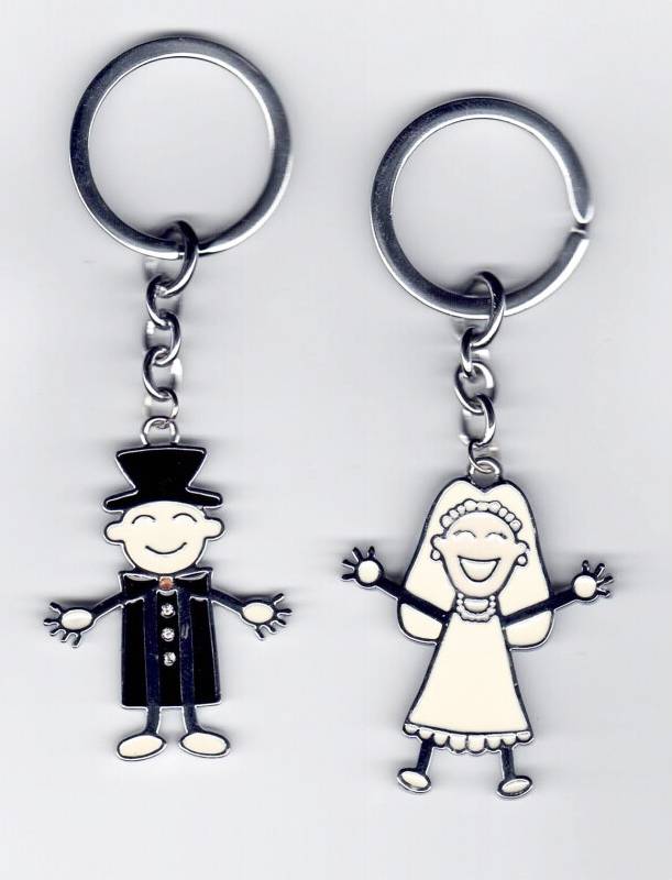 Bride & Groom Keyring Set - Multicoloured
