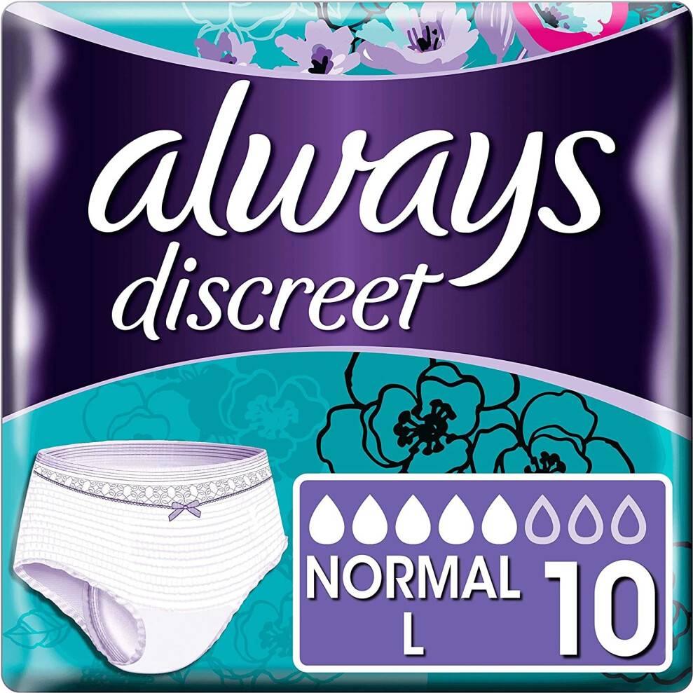 Always Discreet Normal Large 10 Low Rise Pants