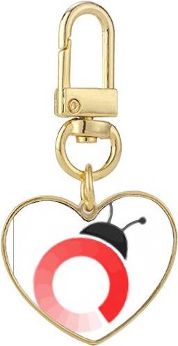 DIYthinker Body Antennae Ladybug Insects Gold Heart Keychain Metal Keyring Holder