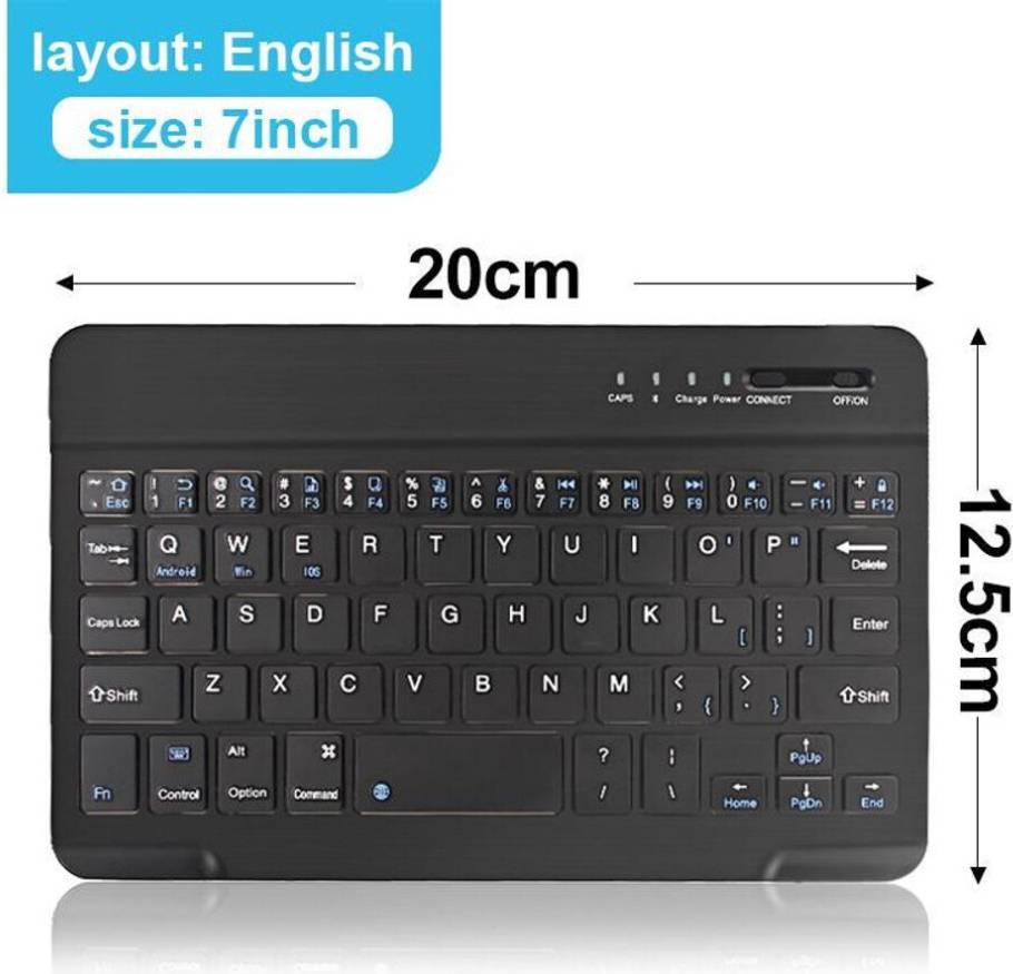 Mini android tablet Black 7 Inch Bluetooth Wireless Keyboard