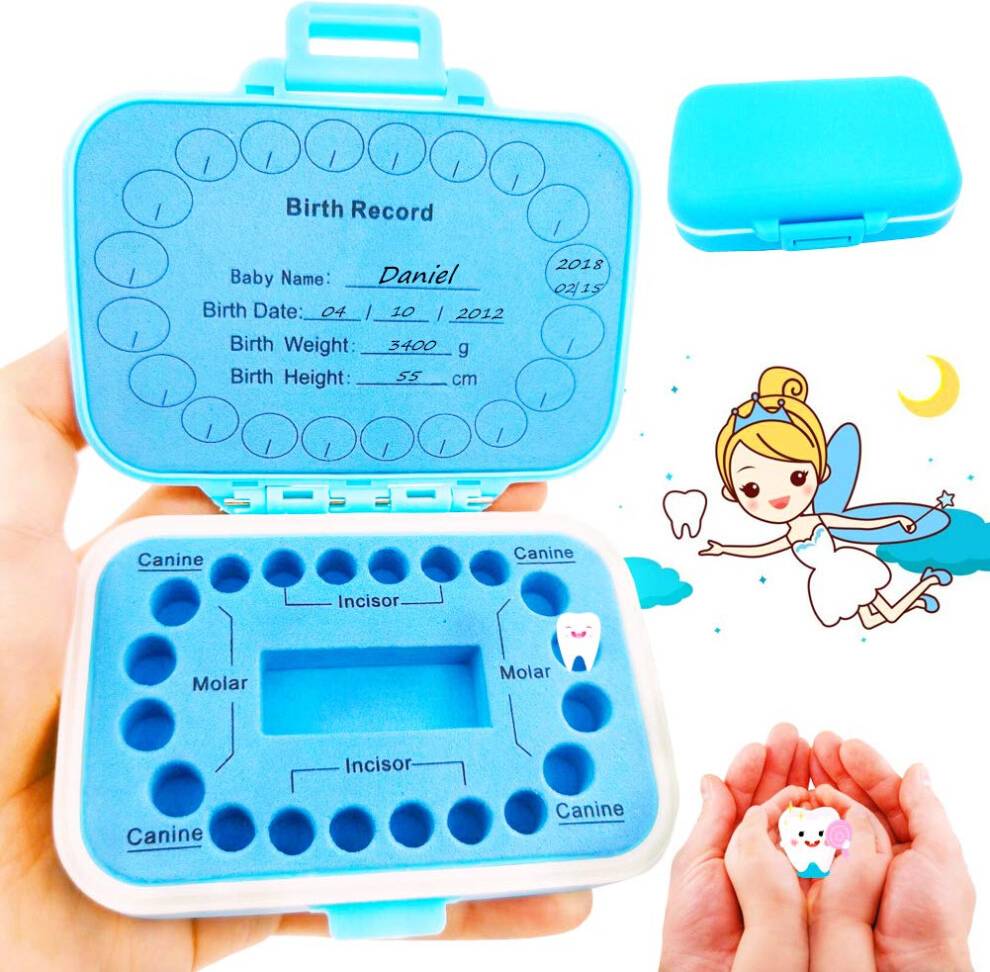 LimbO Baby Tooth Storage Box Is Blue