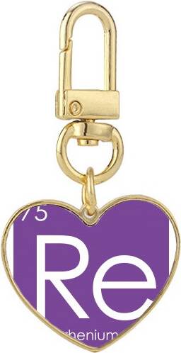 DIYthinker Chestry Elements Period Table Transition Metals - Rhenium Re Gold Heart