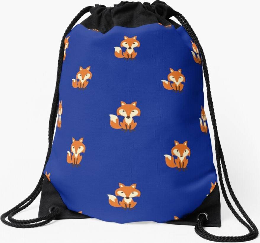 Famgem Drawstring Bag Foxes Pattern Sport Gym Shoe Backpack