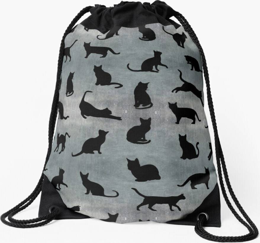 Famgem Drawstring Bag Cats Pattern Sport Gym Shoe Backpack
