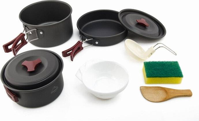 Greenzech Camping Cookware Set Outdoor Pot Tableware Kit