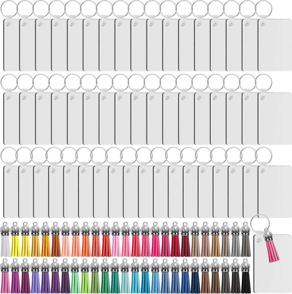 SEM 200 Pcs Sublimation Keychain Blanks Set