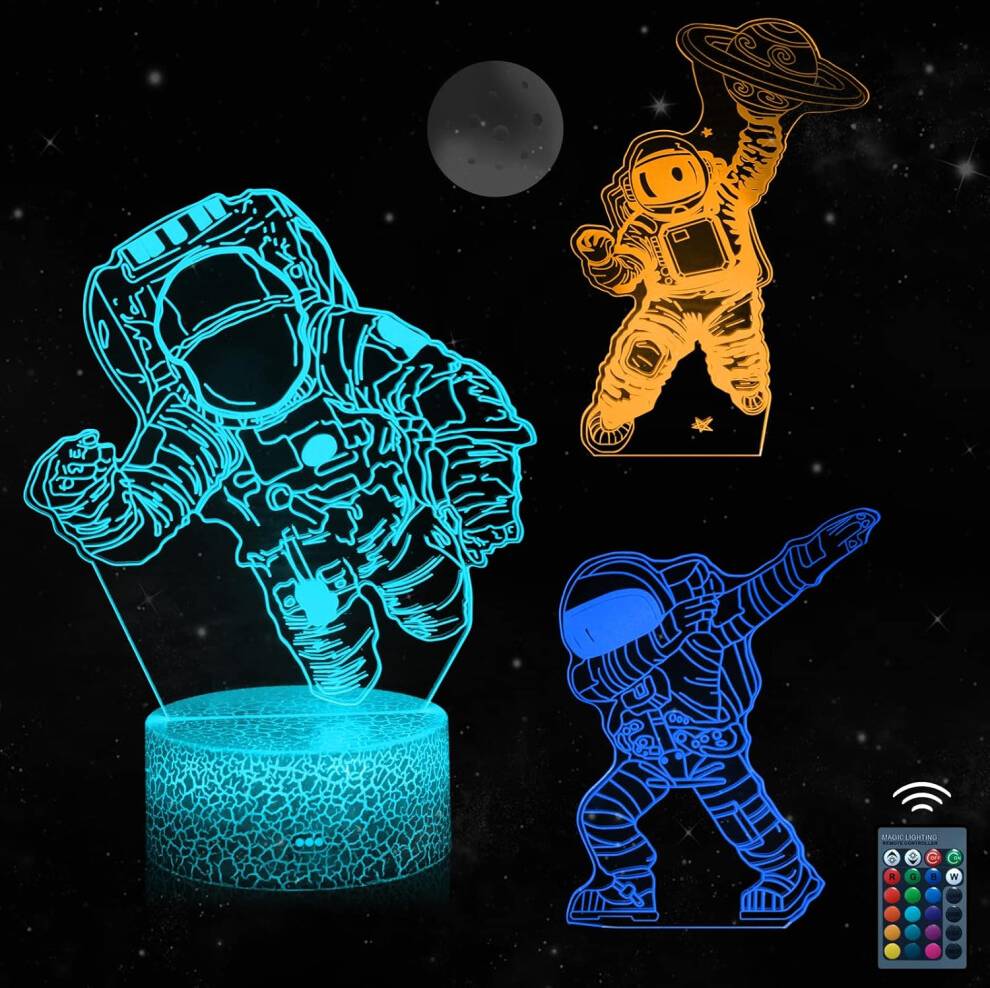 Veeki 3 Patterns Spaceman 3D Night Light