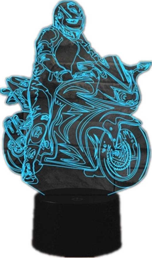 Keshen Motorcycle Shape 3D Colorful LED Vision Light Table Lamp