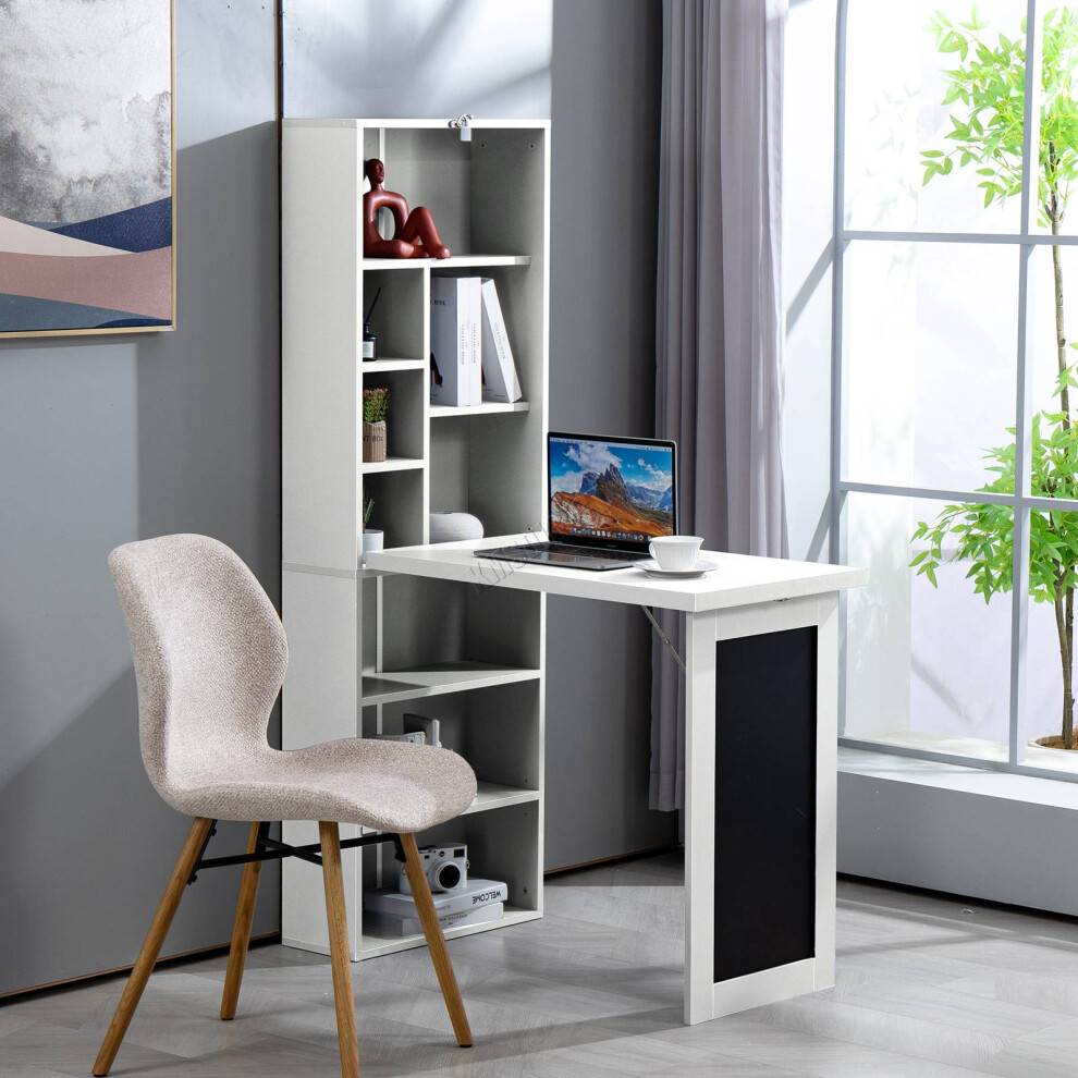 Westwood With Shelves L-Shape Convert Fold Computer Work Table Writing Desk