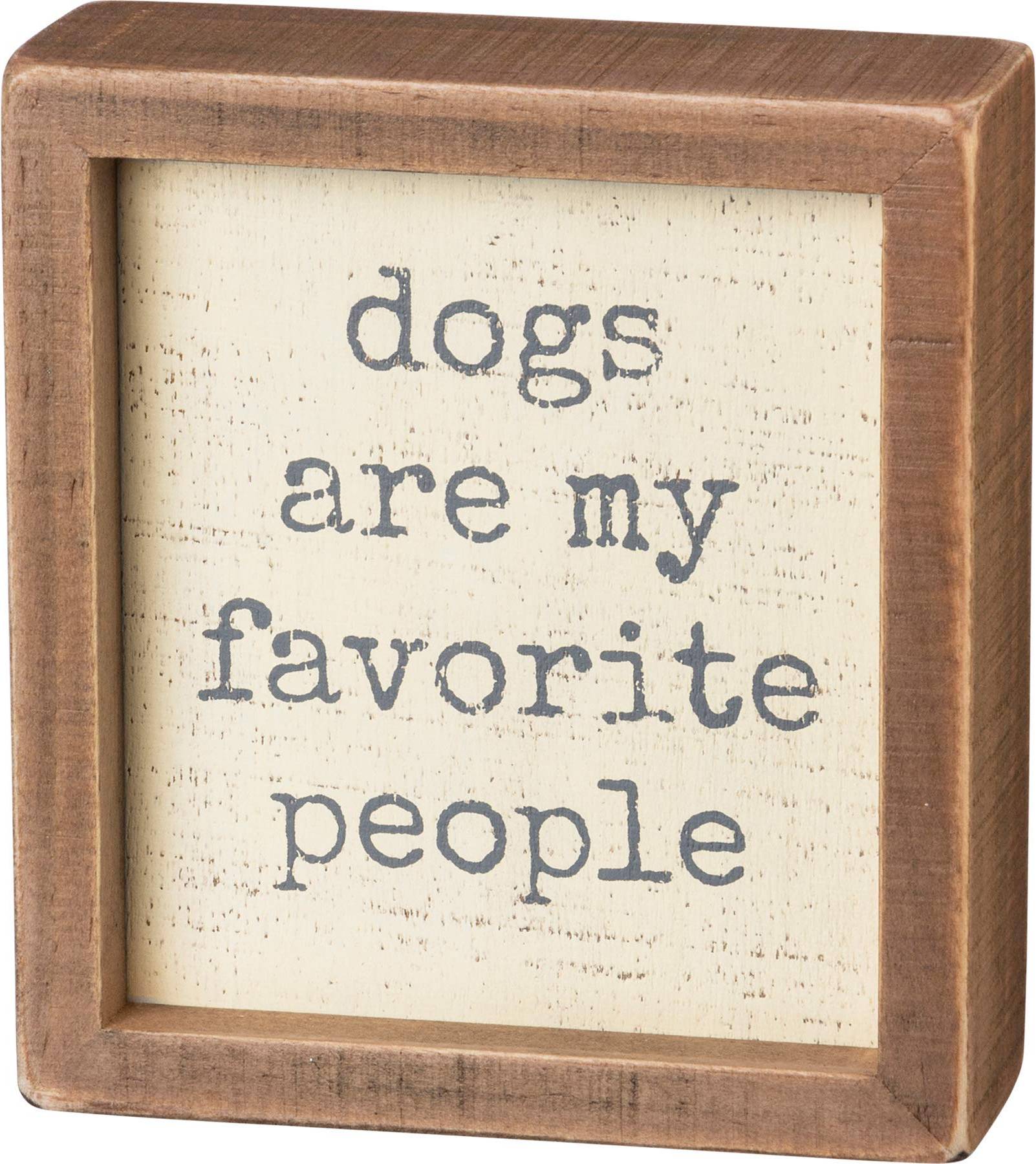 Primitives by Kathy Inset Box Sign 5 x 5.5 Inches Dogs Wall Decor