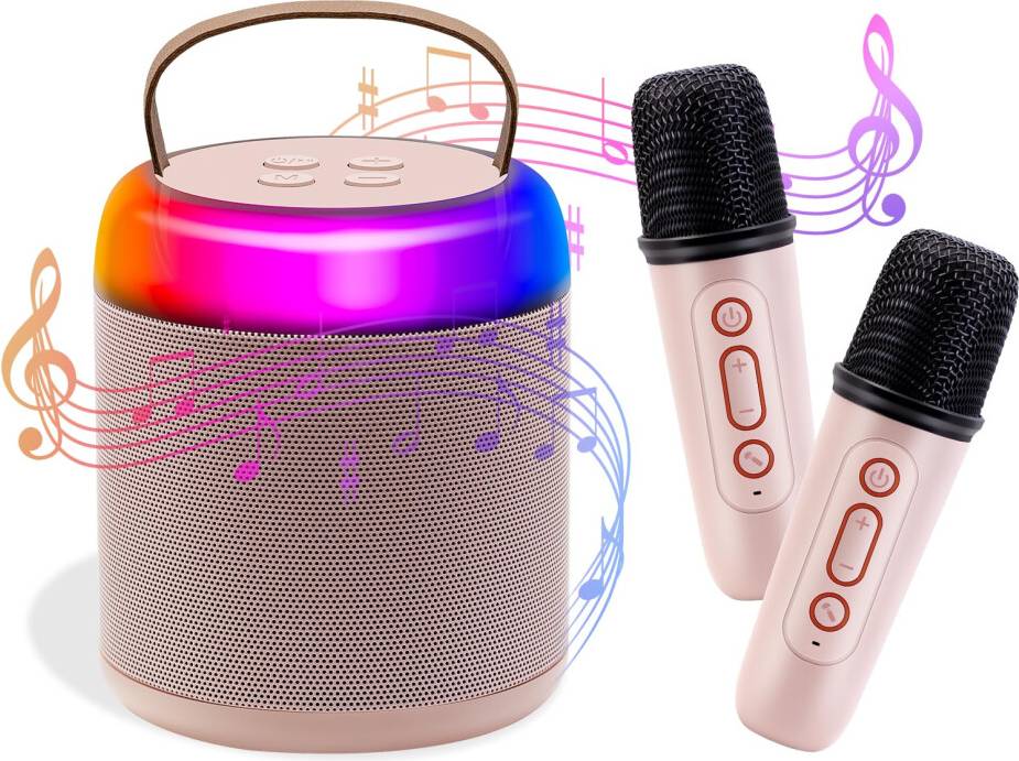 Chronus Mini Karaoke Machine 2 Wireless Mics