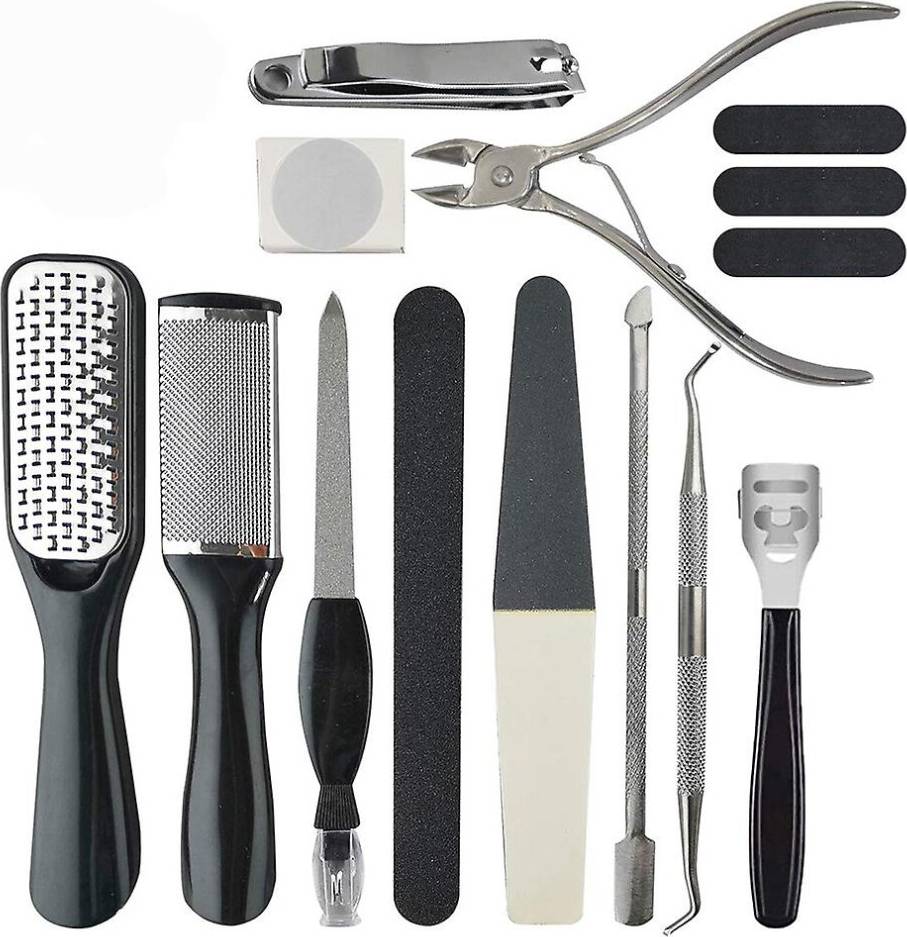 FitVille Professional Pedicure Tools Set 15 In 1 Foot File Callus Remover Kit