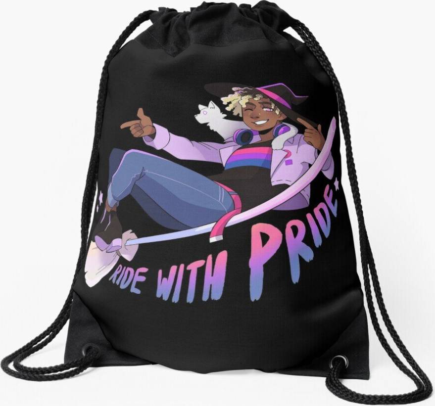 Famgem Drawstring Bag Ride with Pride - Bi Sport Gym Shoe Backpack