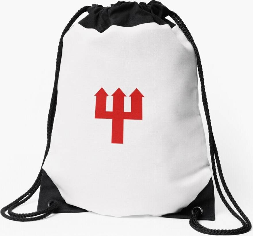 Famgem Drawstring Bag United Trident - White Red