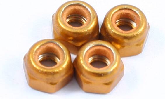 M3 Gold Locknuts 4pcs