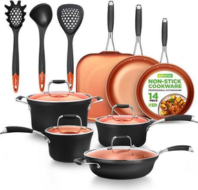 Pots and pans sets NutriChef 14-Piece Non-Stick Kitchenware Pots & Pans Cookware Set