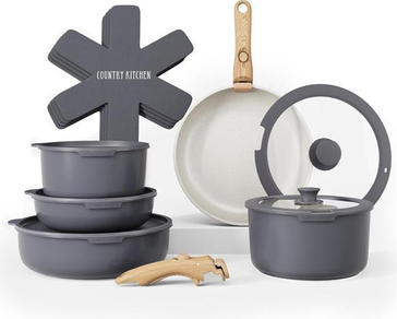 Kitchen cookware Country Kitchen Removable Handle Cookware Set with lid